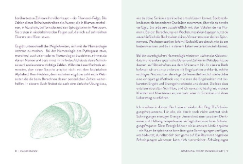 Buchcover und Innenansicht für das Buch: Find Your Life Path. Chart Your Destiny with the Magic of Numerology