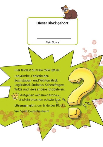 Buchcover und Innenansicht für das Buch: Rätselblock ab 8 Jahre - Band 2