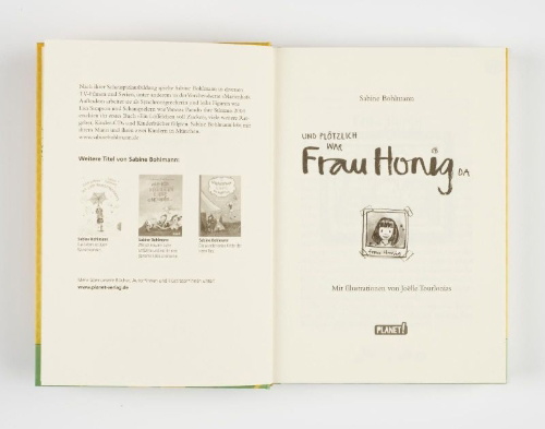 Buchcover und Innenansicht für das Buch: Und plötzlich war Frau Honig da