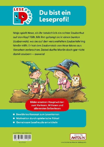 Buchcover und Innenansicht für das Buch: Leseprofis - Mit Bildern lesen lernen: Der geheimnisvolle Zauberhut, Erstes Lesen