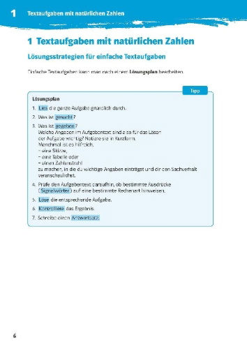 Buchcover und Innenansicht für das Buch: 10-Minuten-Training Mathematik Textaufgaben 5. Klasse