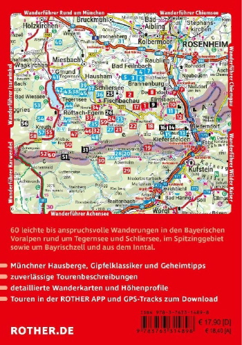 Buchcover und Innenansicht für das Buch: ROTHER Wanderführer Tegernsee, Schliersee, Spitzingsee. 60 Touren in den Bayerischen Voralpen zwischen Isar und Inn
