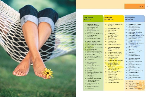 Buchcover und Innenansicht für das Buch: Pflegeleichter Garten
