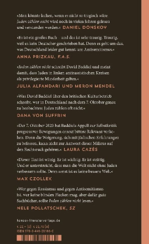 Buchcover und Innenansicht für das Buch: Jews don't count. How Identity Politics Feiled One Particular Identity