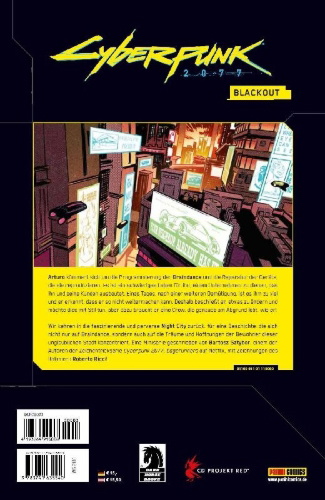 Buchcover und Innenansicht für das Buch: Cyberpunk 2077: Blackout