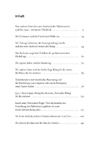 Buchcover und Innenansicht für das Buch: Die Geschichte der Israelis und Palästinenser (erweiterte Neuauflage)