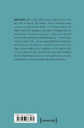 Buchcover und Innenansicht für das Buch: Judith Butlers Philosophie des Politischen