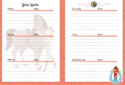 Buchcover und Innenansicht für das Buch: SCHLEICH® Horse Club - Mein Hausaufgabenheft