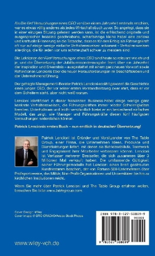 Buchcover und Innenansicht für das Buch: Die fünf Versuchungen eines CEO