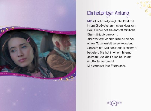Buchcover und Innenansicht für das Buch: Mia and me - Das Geheimnis von Centopia - Das Erstlesebuch zum Film