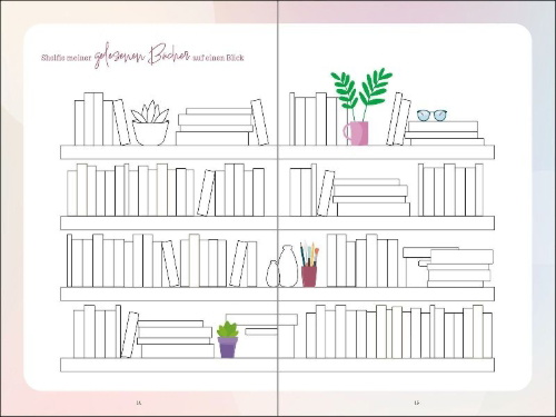 Buchcover und Innenansicht für das Buch: Mein Buchjournal. One Book a Day keeps reality away
