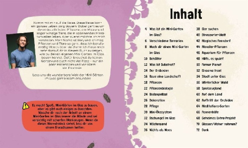 Buchcover und Innenansicht für das Buch: Mein Mini-Garten im Glas