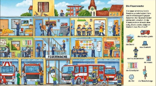 Buchcover und Innenansicht für das Buch: Suche und finde! - Feuerwehr