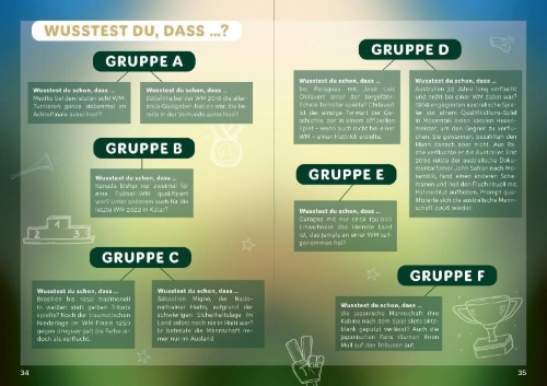 Buchcover und Innenansicht für das Buch: WM-Fieber 2026 - Das große Mitmachbuch