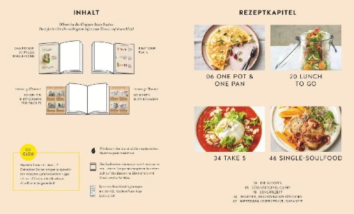 Buchcover und Innenansicht für das Buch: 15-Minuten-Singleküche