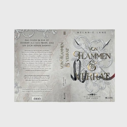 Buchcover und Innenansicht für das Buch: Von Flammen & Verrat (Die Geschichte der Anderswelt 2)