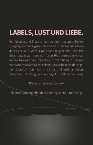 Buchcover und Innenansicht für das Buch: sie lieben