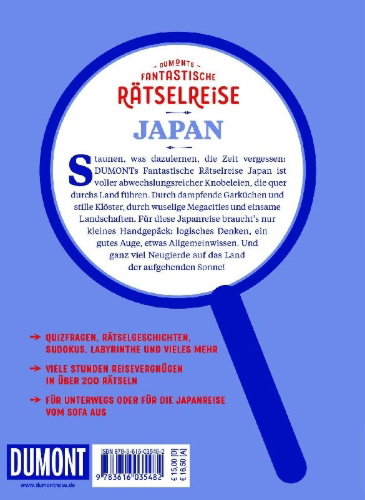 Buchcover und Innenansicht für das Buch: DUMONTs Fantastische Rätselreise Japan