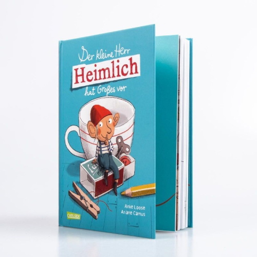 Buchcover und Innenansicht für das Buch: Der kleine Herr Heimlich hat Großes vor