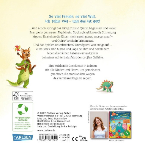 Buchcover und Innenansicht für das Buch: Und was fühlst du, Känguru?