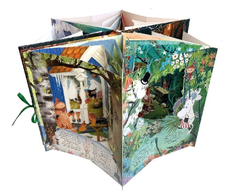 Buchcover und Innenansicht für das Buch: Ein Jahr im Muminhaus