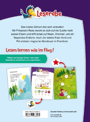 Buchcover und Innenansicht für das Buch: Leserabe Sonderausgaben - Einhorn- und Feengeschichten zum Lesenlernen