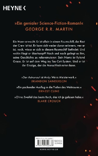 Buchcover und Innenansicht für das Buch: The Project Hail Mary