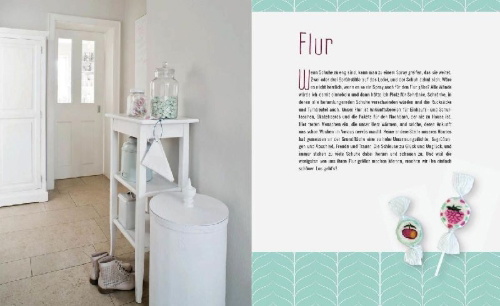Buchcover und Innenansicht für das Buch: Wohn dich glücklich! Neue Ideen für Haus und Herz. Einfache Wohnideen mit Stil, viel Gefühl und wenig Geld