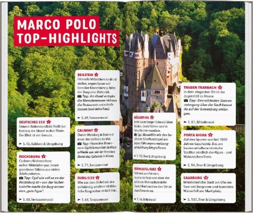 Buchcover und Innenansicht für das Buch: MARCO POLO Reiseführer Mosel
