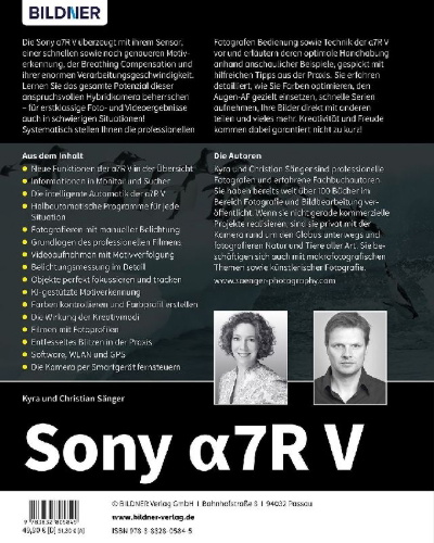 Buchcover und Innenansicht für das Buch: Sony A7R V