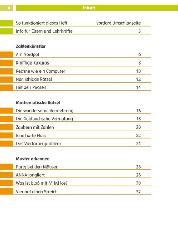 Buchcover und Innenansicht für das Buch: Klett Die Mathe-Helden Knobelaufgaben für Mathe-Helden 4. Klasse