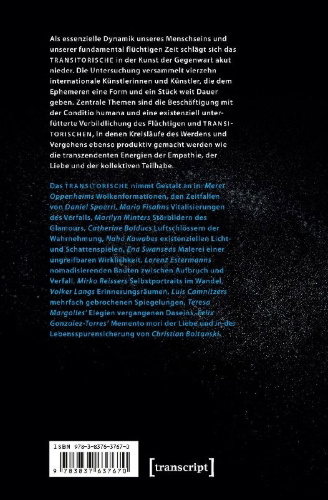 Buchcover und Innenansicht für das Buch: Transitorisch: Strategien gegen die Vergänglichkeit