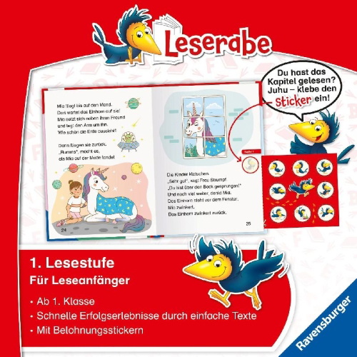 Buchcover und Innenansicht für das Buch: Leserabe - 1. Lesestufe - Mein Freund, das Einhorn