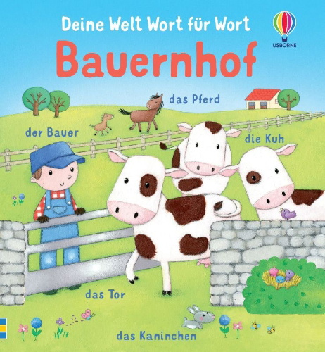 Buchcover und Innenansicht für das Buch: Deine Welt Wort für Wort: Bauernhof