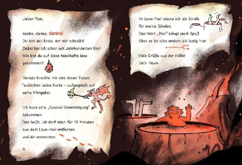 Buchcover und Innenansicht für das Buch: Viele Grüße aus der Hölle!