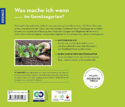Buchcover und Innenansicht für das Buch: Was mache ich wann im Gemüsegarten?