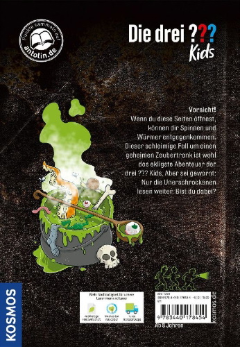 Buchcover und Innenansicht für das Buch: Die drei ??? Kids, Das ekligste Buch aller Zeiten