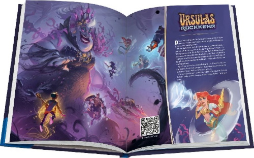 Buchcover und Innenansicht für das Buch: Disney Lorcana Trading Card Game - Der offizielle Collector's Guide: Sets 1-4 - Buch zum Spiel