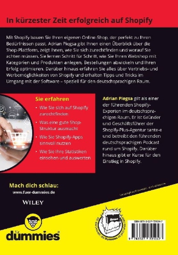 Buchcover und Innenansicht für das Buch: Shopify für Dummies