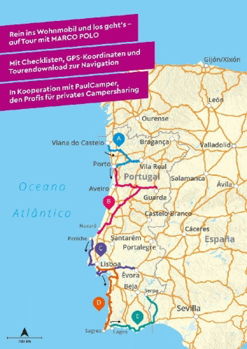 Buchcover und Innenansicht für das Buch: MARCO POLO Camper Guide Portugal