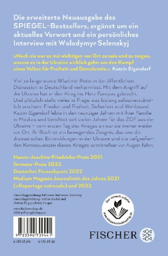 Buchcover und Innenansicht für das Buch: Putins Krieg - Wie die Menschen in der Ukraine für unsere Freiheit kämpfen