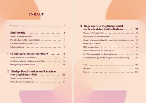 Buchcover und Innenansicht für das Buch: Die Cortisol-Formel