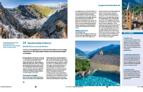 Buchcover und Innenansicht für das Buch: Roadtrips Alpen