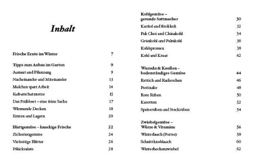 Buchcover und Innenansicht für das Buch: Das kleine Buch: Wintergemüse