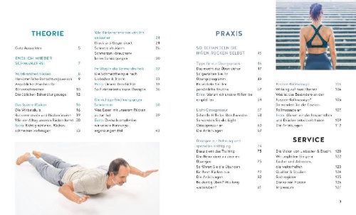 Buchcover und Innenansicht für das Buch: Rücken & Bandscheiben Schmerzen selbst behandeln