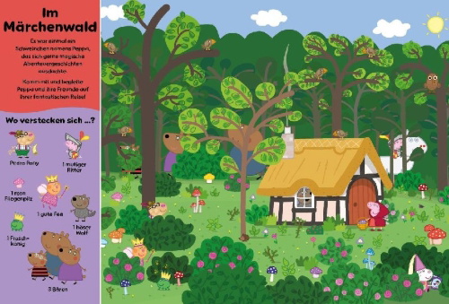 Buchcover und Innenansicht für das Buch: Where's Peppa? Magical Adventures