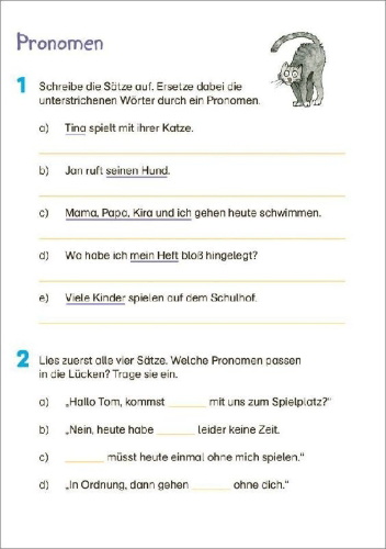 Buchcover und Innenansicht für das Buch: Fit für Deutsch 4. Klasse. Mein 5-Minuten-Block
