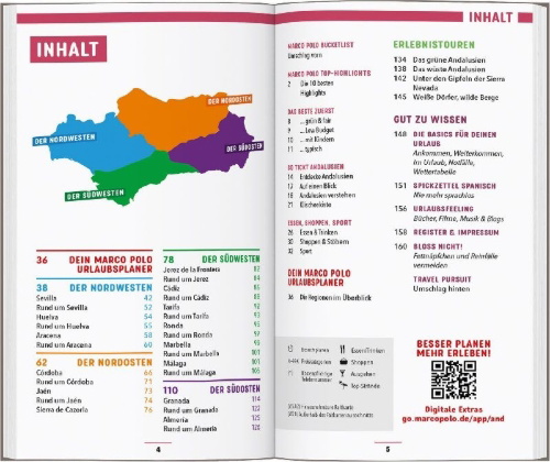 Buchcover und Innenansicht für das Buch: MARCO POLO Reiseführer Andalusien