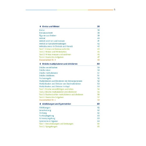 Buchcover und Innenansicht für das Buch: Fit für die Klassenarbeit - Gymnasium. Mathematik 6