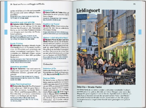 Buchcover und Innenansicht für das Buch: DUMONT Reise-Taschenbuch Reiseführer Emilia-Romagna